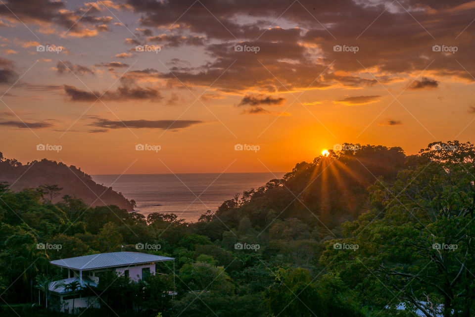 Golden sunset in Costa Rica