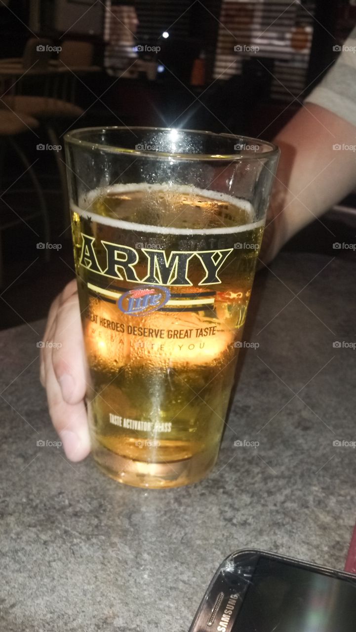 Go Army beer glass