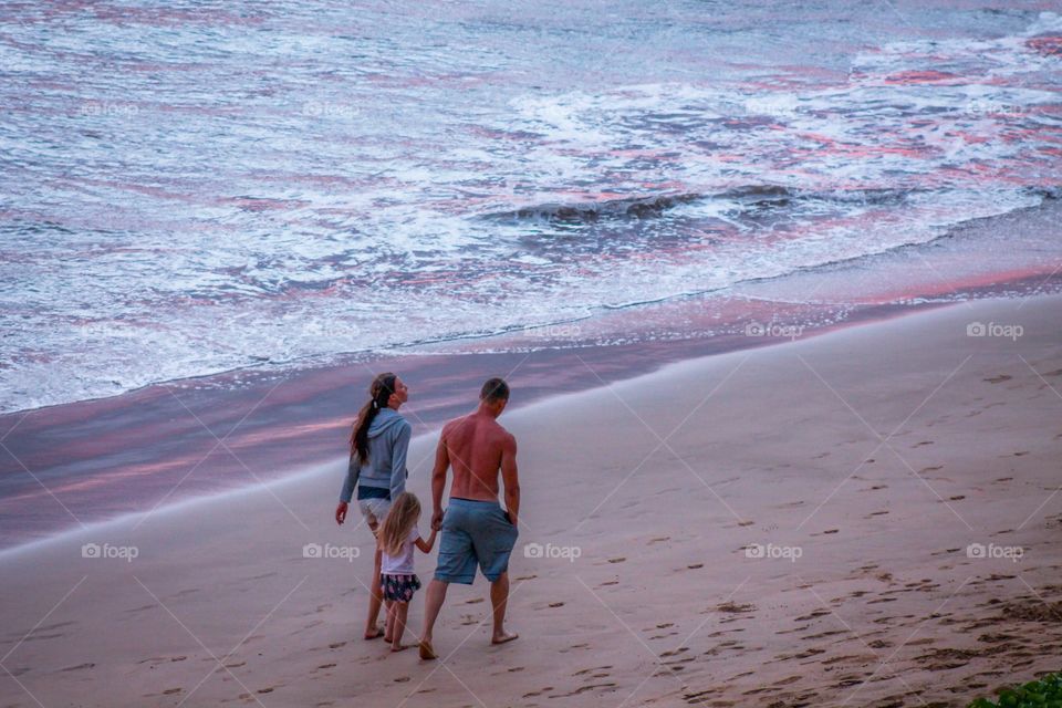 Family on the beach