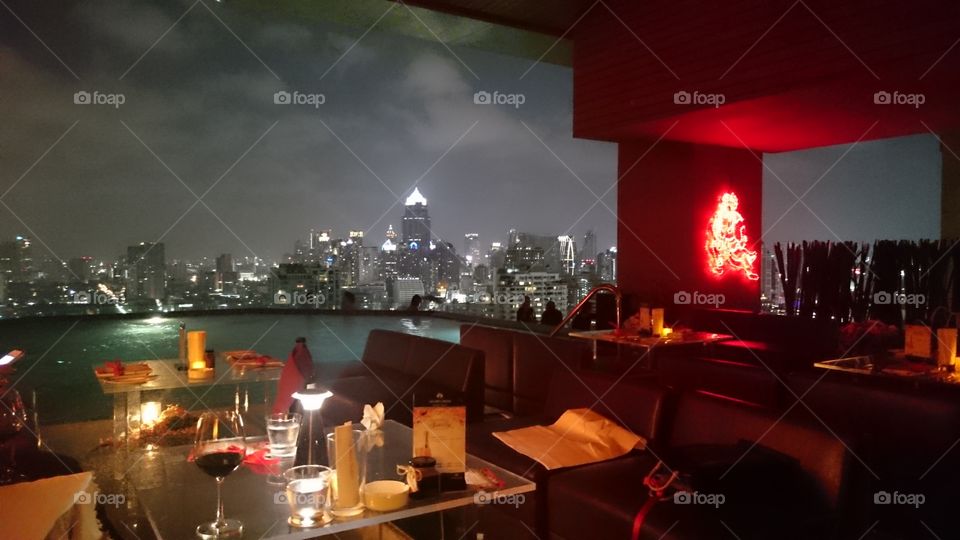 skyline. view from long table bangkok