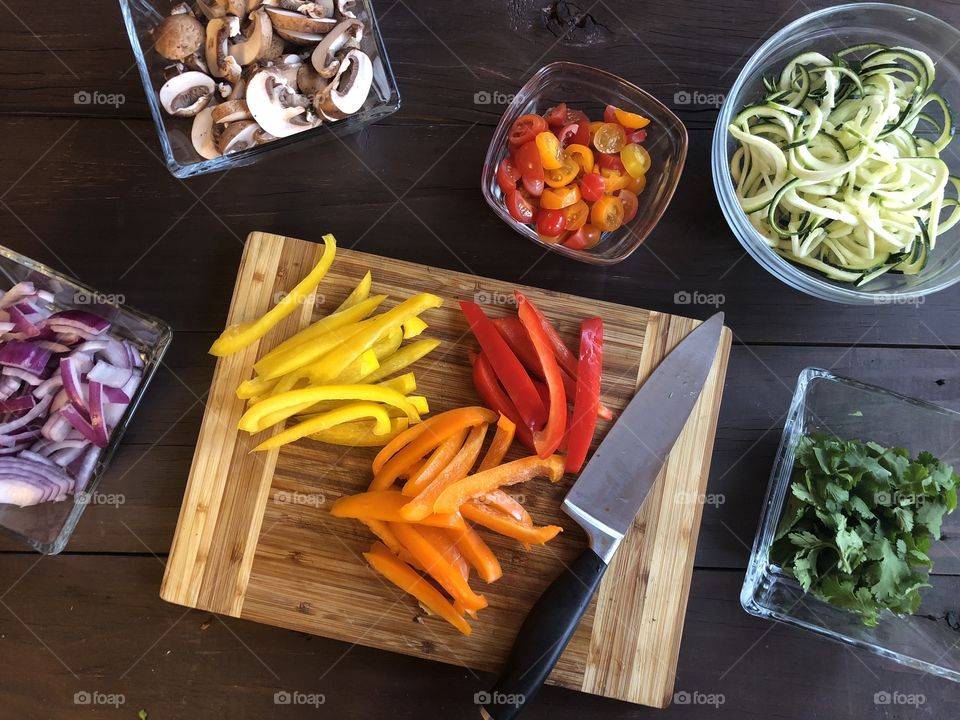 Beautiful, healthy fresh vegetable prep