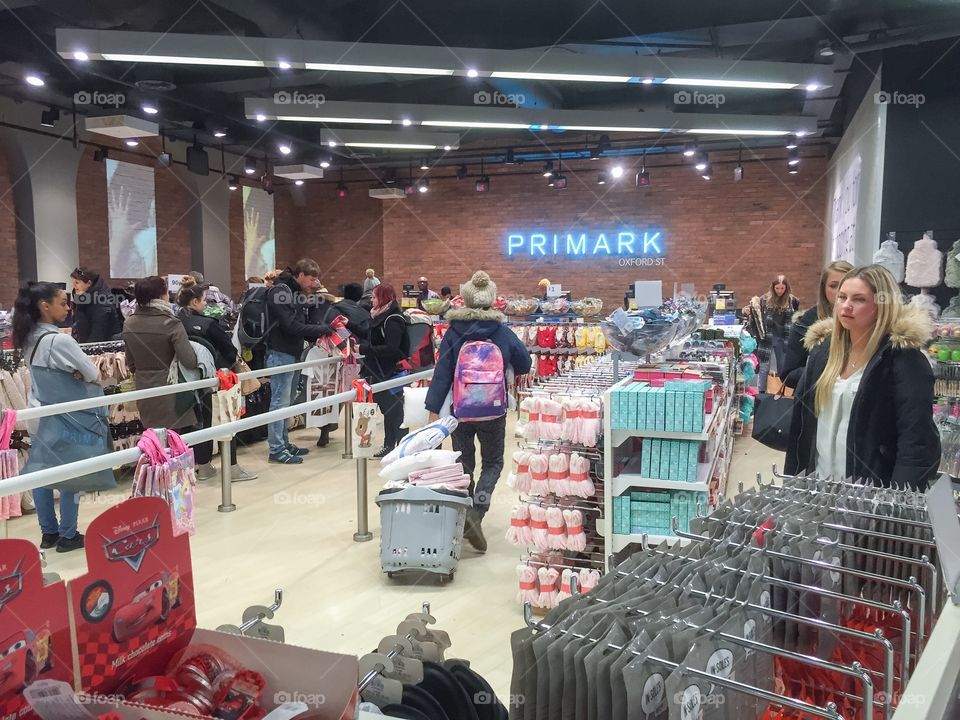 People shopping at Primark in London.