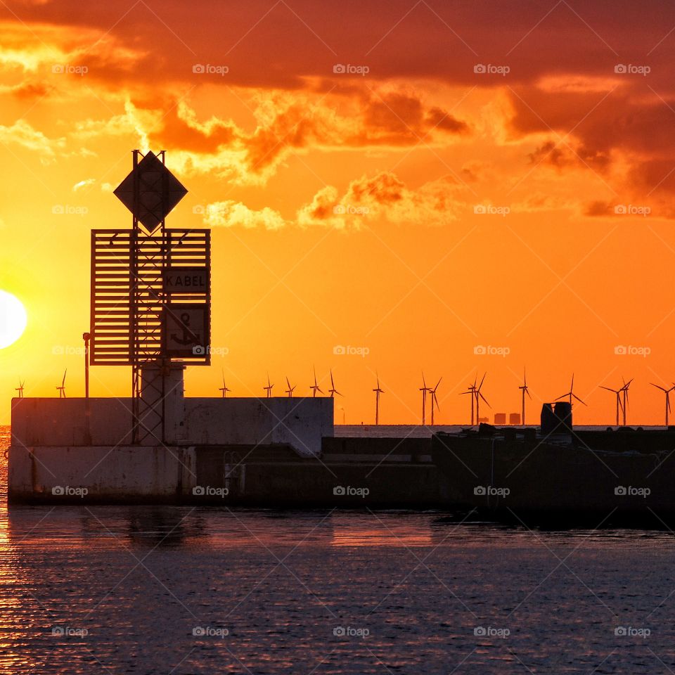 Sunset in the harbour