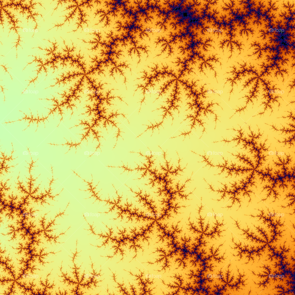 yellow fractal. a zoom of a fractal