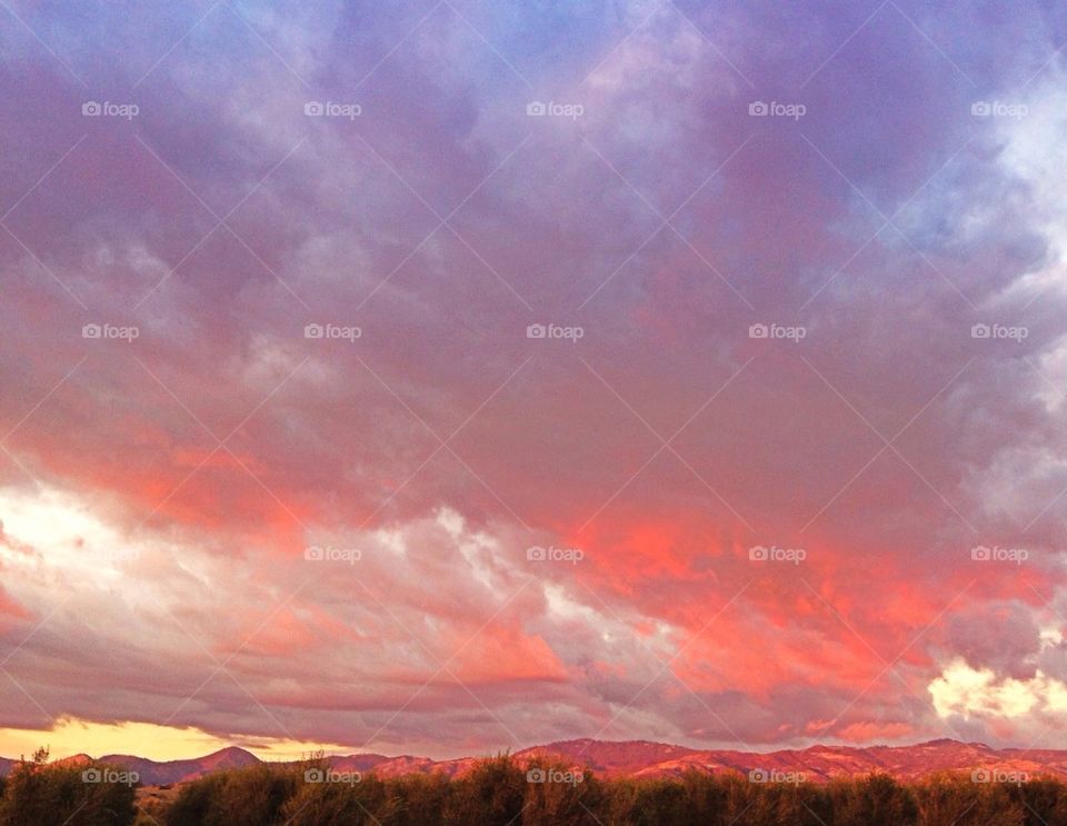 Pink Sky over the mountains