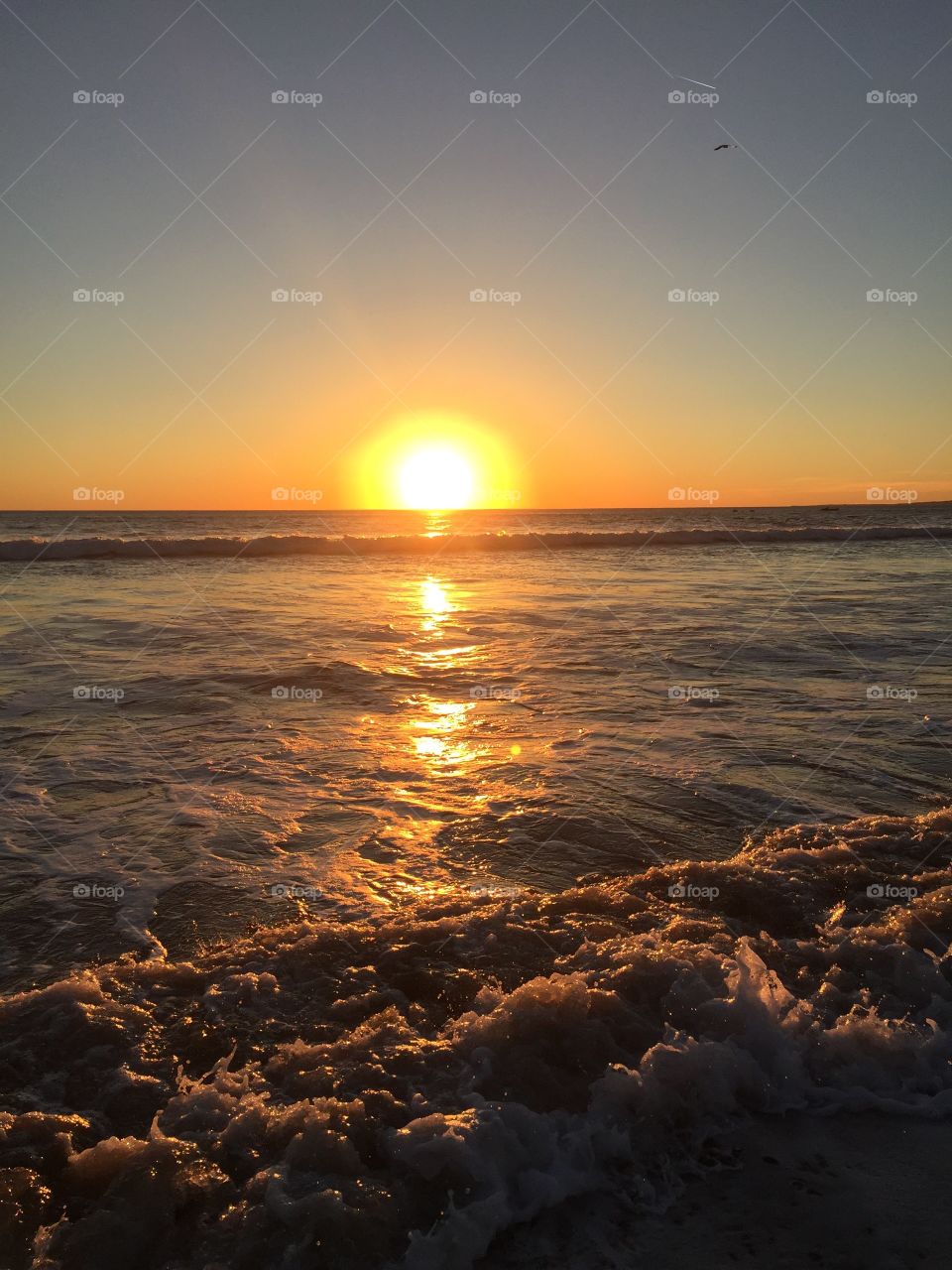 Scenic view of sunset over sea