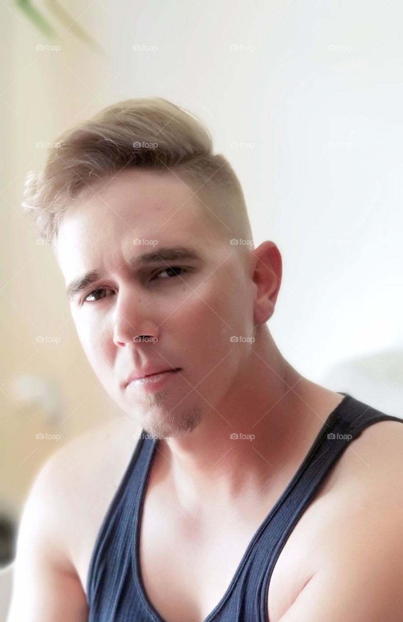 blond comb over fade