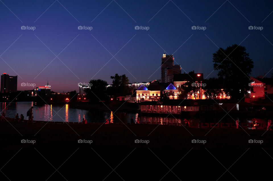 Minsk  night cityscape