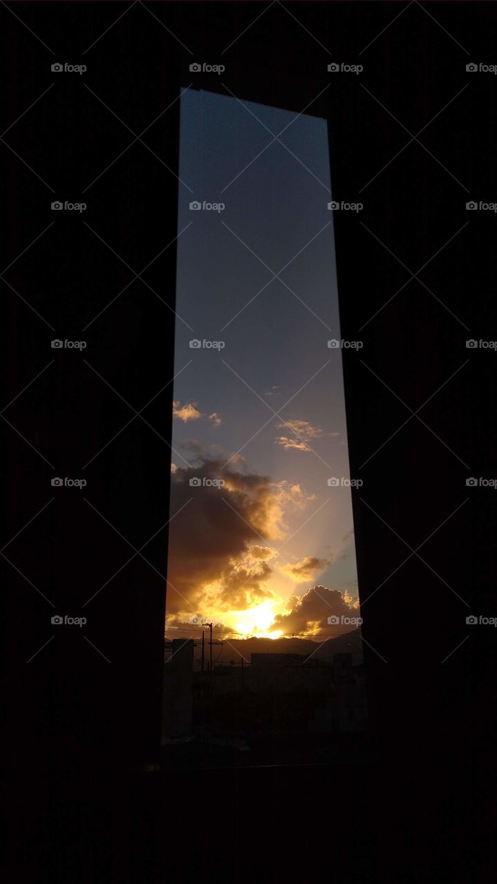 beautiful sky on the windows