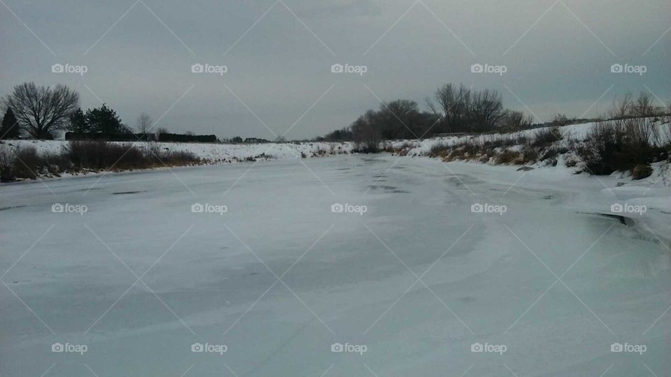 Two-Rivers frozen over