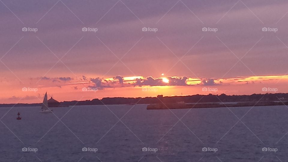 Sunset, Water, Dawn, Landscape, Sea