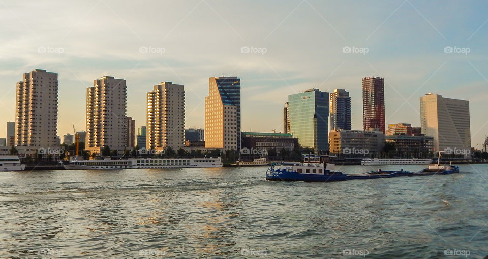 The skyline of Rotterdam, the Netherlands.