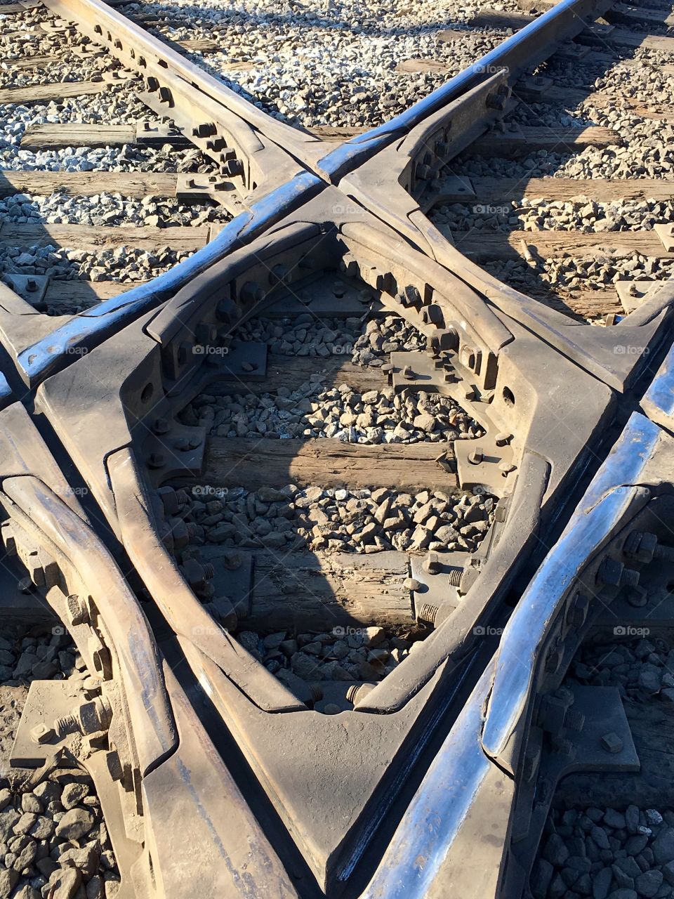 High angle view of rail track