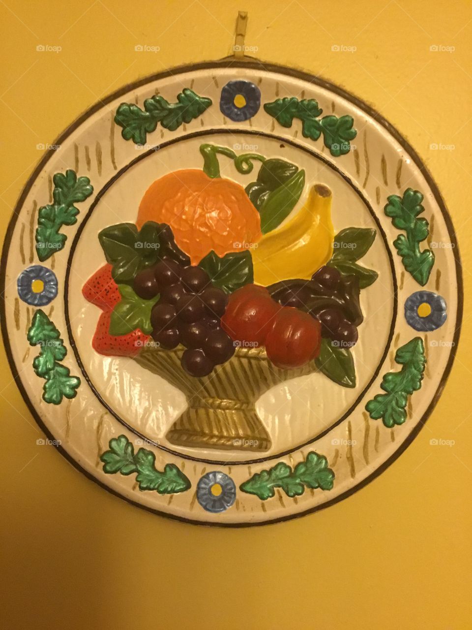 Ceramic fruit plate hand painted