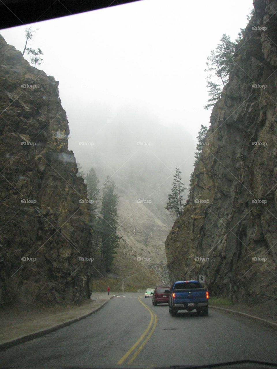 On the road between cliffs 