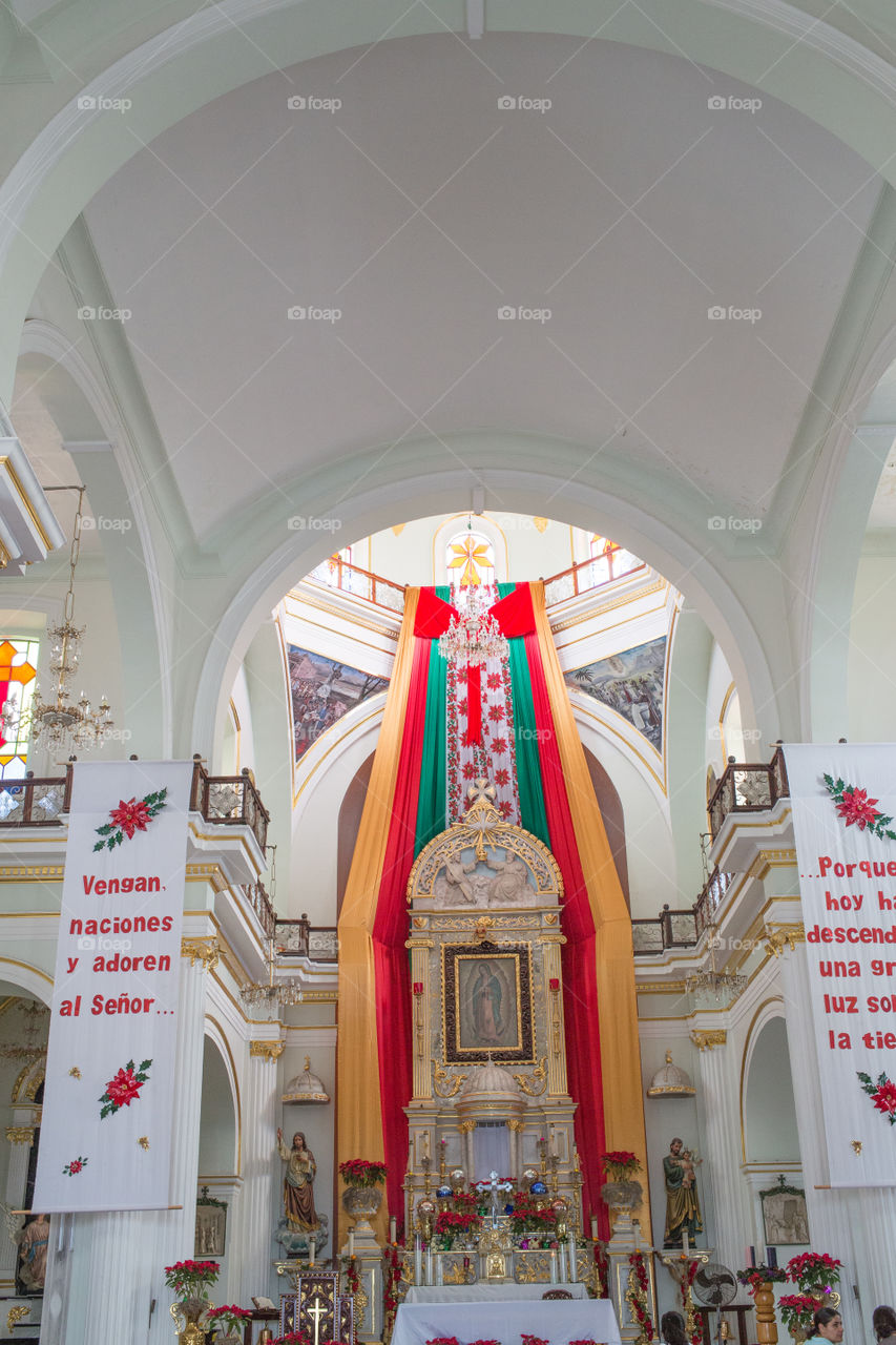 Our Lady of Guadalupe. Interior of Our Lady of Guadalupe Church in Puerto Vallarta, Mexico. 