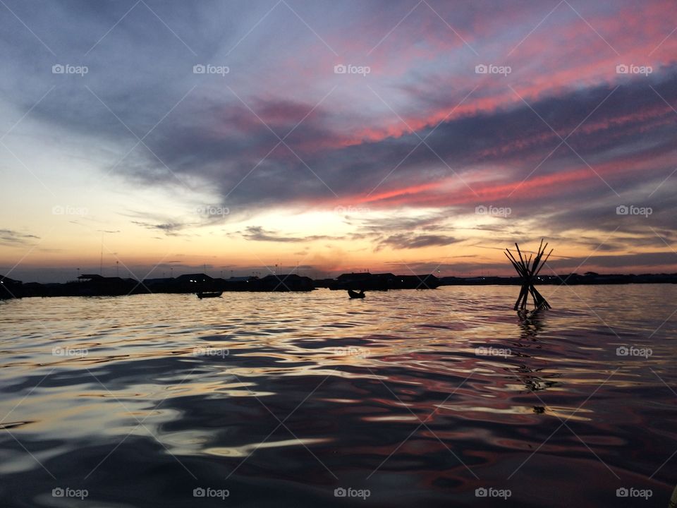 Floating village. Floating village in Cambodia