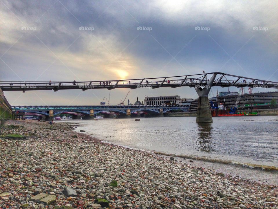 Footbridge, River Thames. Footbridge over the River Thames