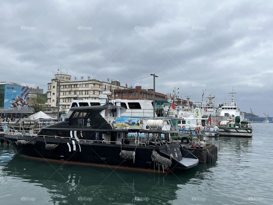 Keelung port and boats