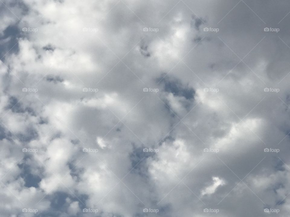 Fluffy white clouds in the sky