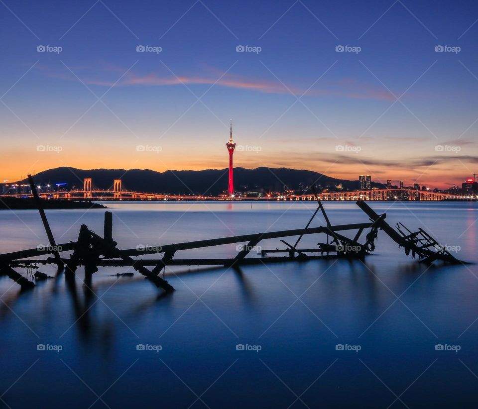 Serenity of the Lake while the tower at red