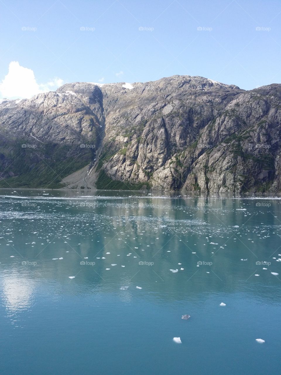 Glacier Bay National Park 
Breath taking mountains and little pieces of glacier floating in the water.
Alaska
