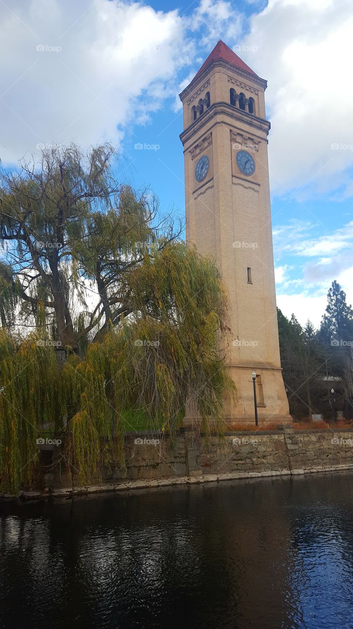 Low angle view of clocktower