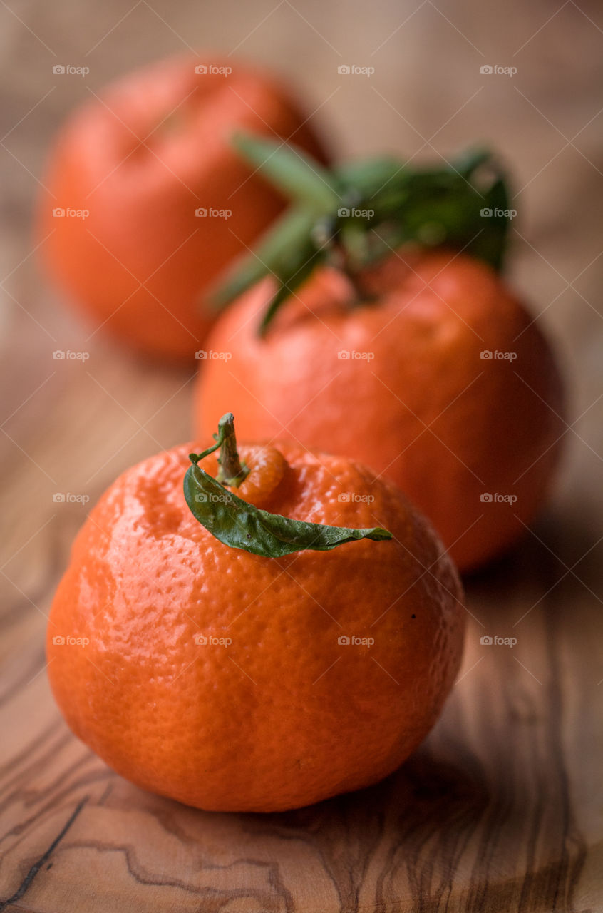 Oranges on table