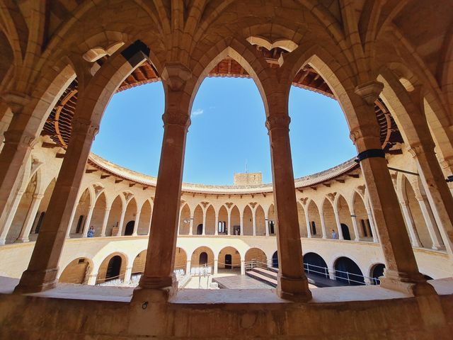 architectural detail of Bellver Castle in Palma de Mallorca