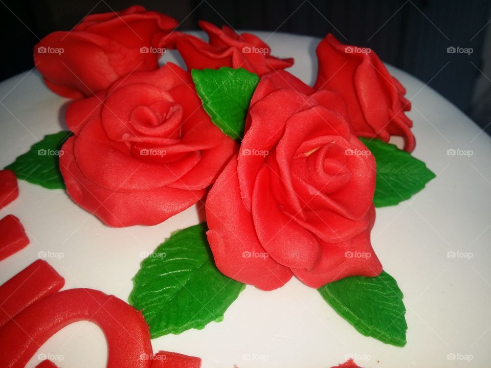 roses sugar paste