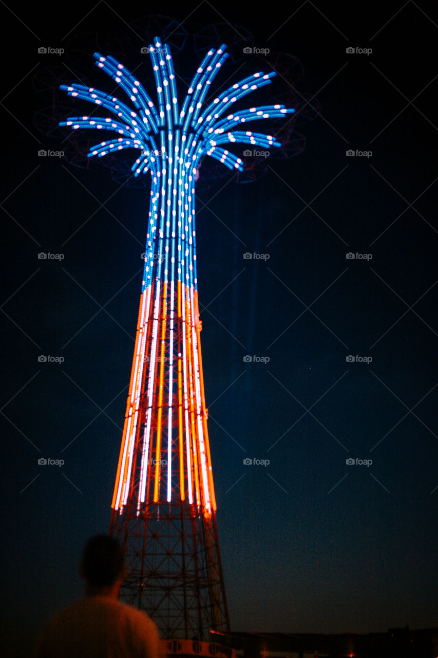 Coney Island New York, carnival, people, festival, night, fun, light displays, 