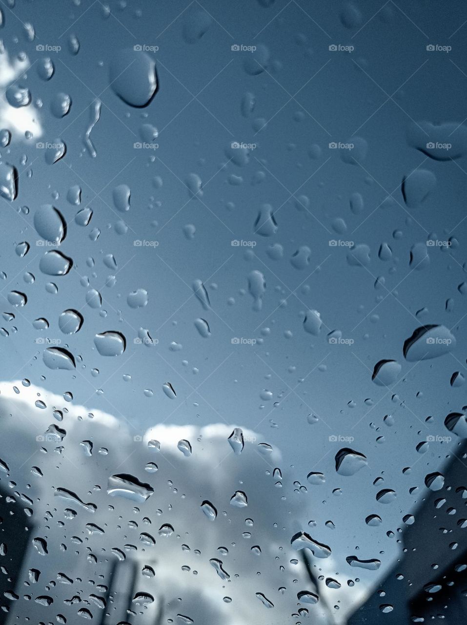 raindrops background seen from a vehicle's interior