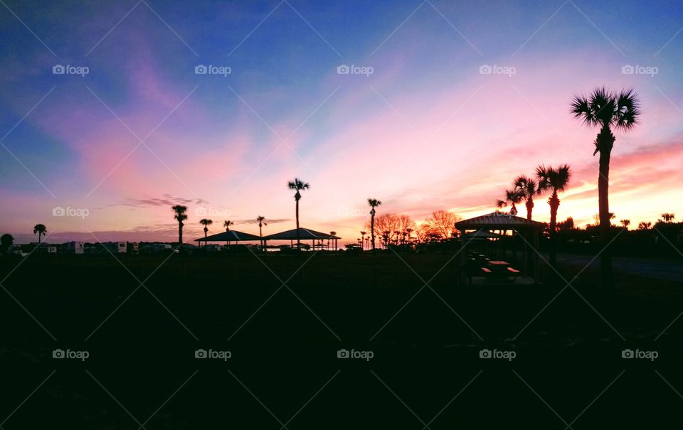 Sunrise over Jetty Park in Port Canaveral, Florida