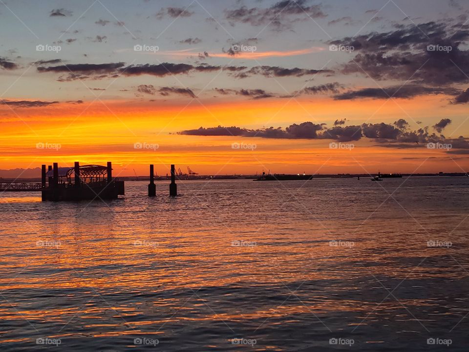 Sunrises,  sunsets and the moon