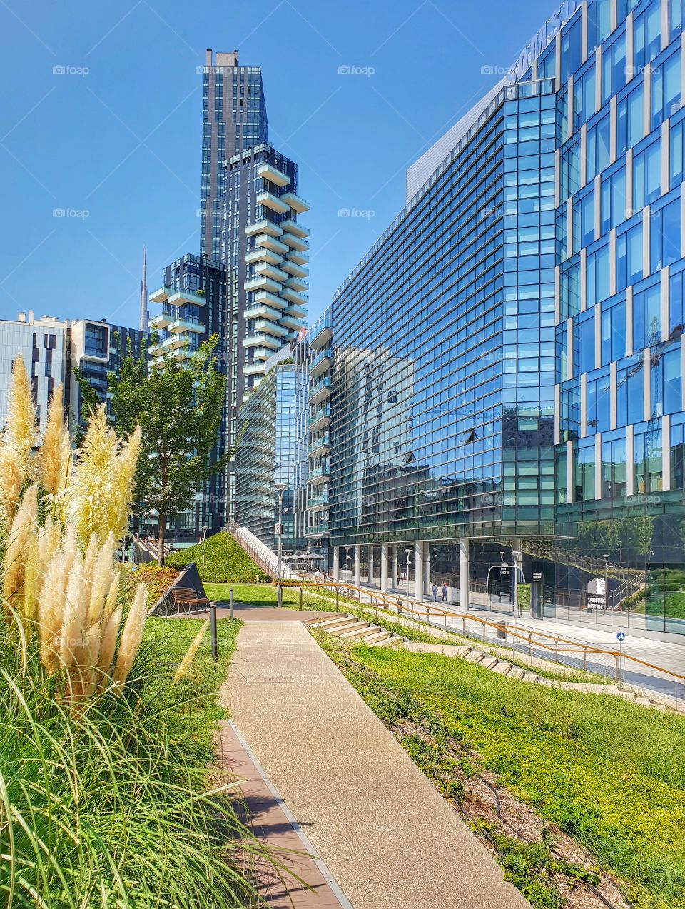 Porta Nuova, a neighborhood with modern architecture in Milan.