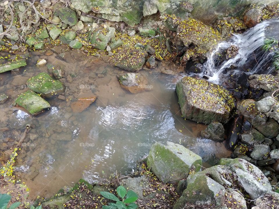 a small waterfall