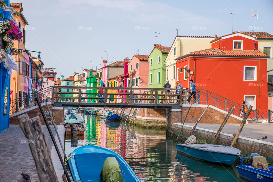 View of colorful houses in Burano