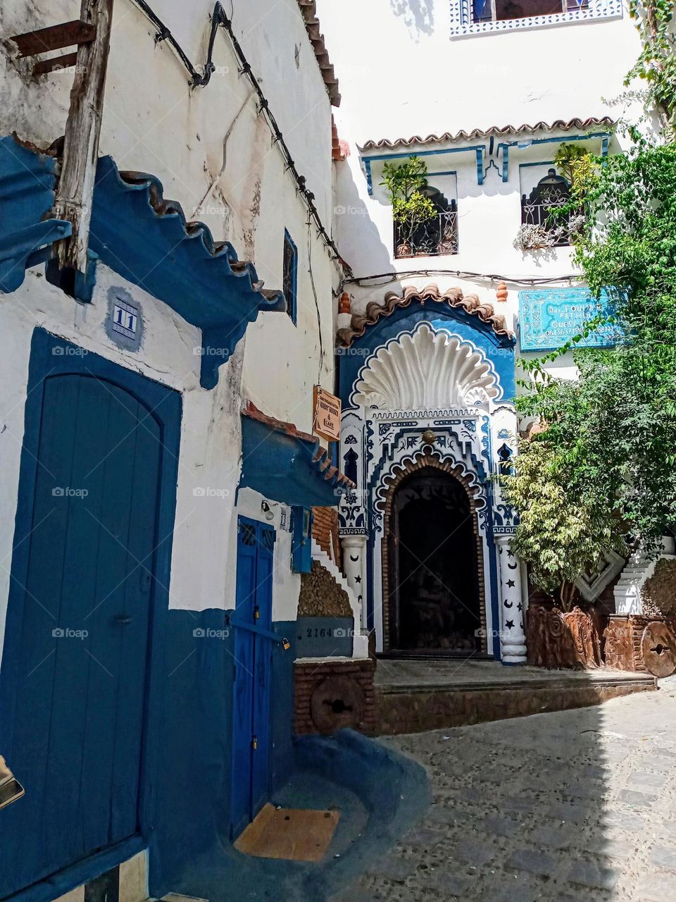 Ancien building in chefchaouen city of morocco