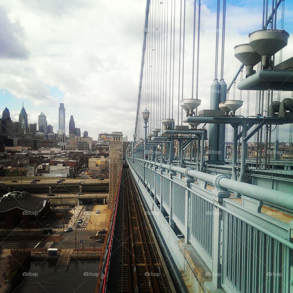 Ben Franklin Bridge and Philadelphia 