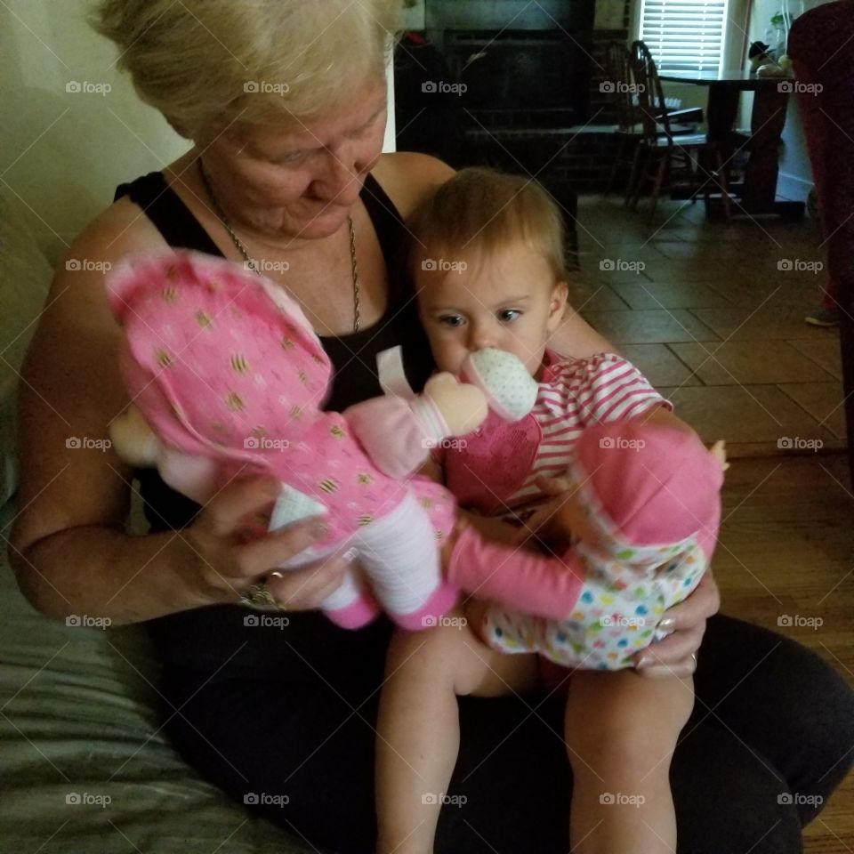 Grandma and baby girl