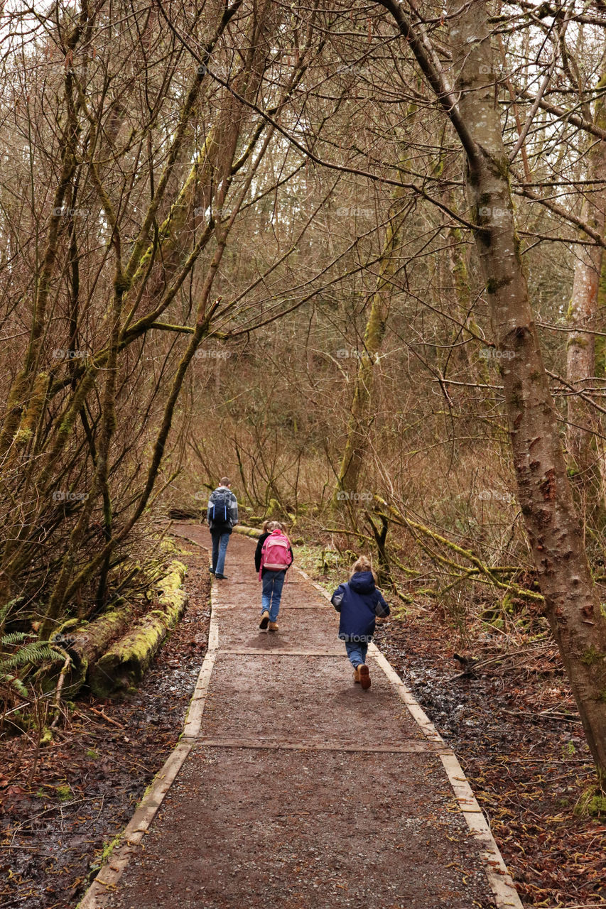 Hiking at Dash Point Park near Tacoma, Washington state